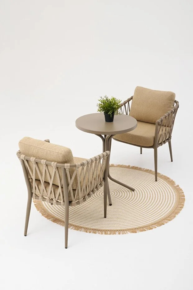 Rapunzel Bahçe Balkon Bistro Set CAPPUCİNO